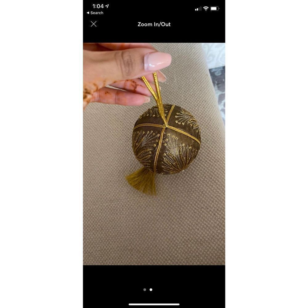 10 Gold Thread Tassle Holiday Christmas Tree Ball ornaments - Picture 5 of 9